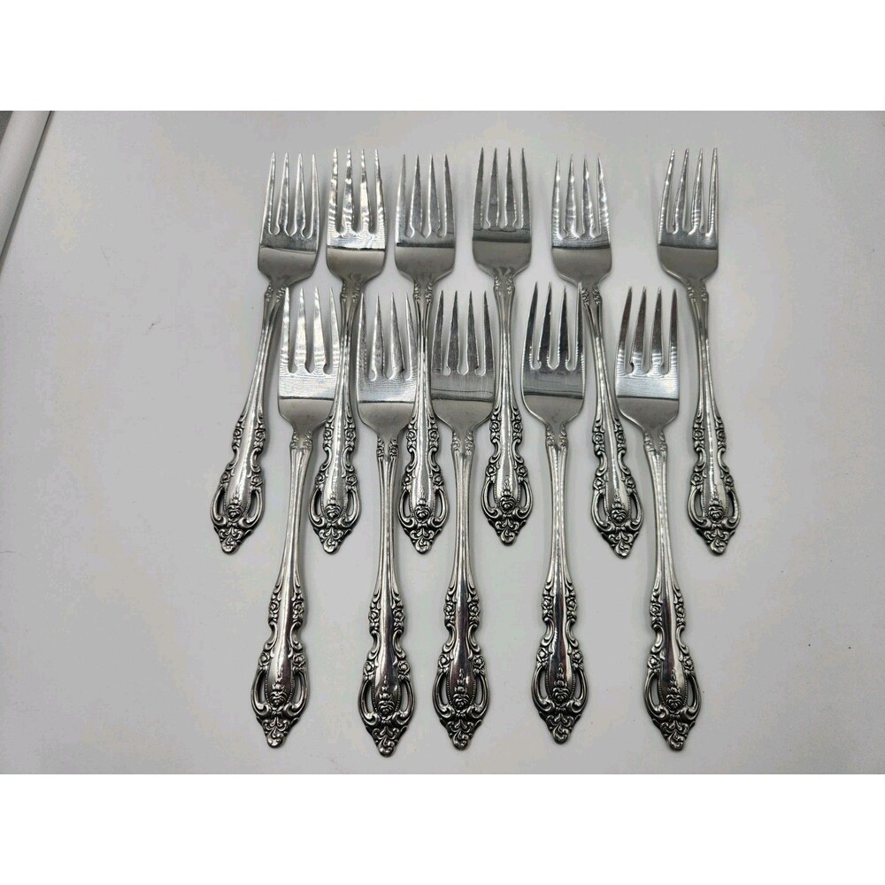 11 Oneida Brahms Salad Forks Community Stainless Flatware Silverware Fork 6 3/4"